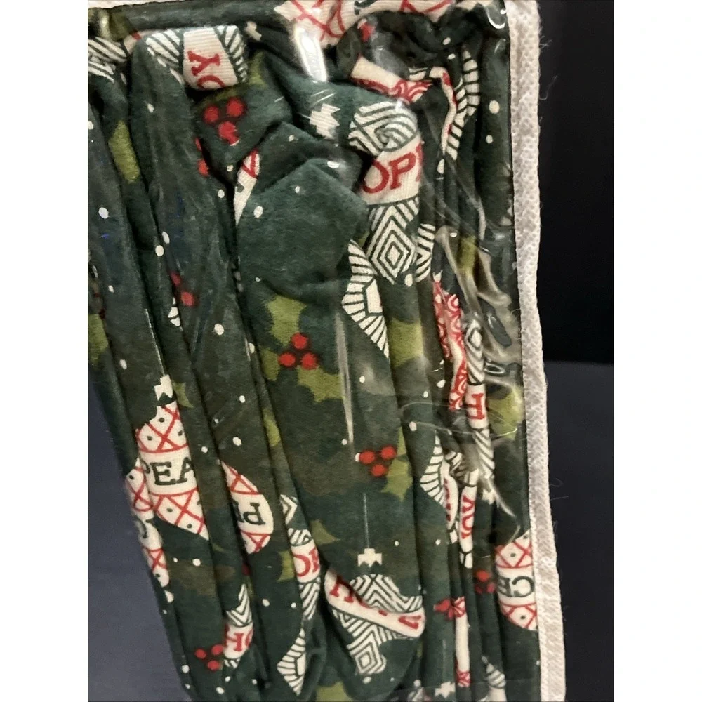 Joyland Flannel Twin/Twin XL Sheet Set Green Peace Joy Hope Christmas New